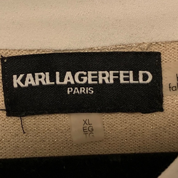 Karl Lagerfeld Metallic Gold sweater, size X-LARGE - Picture 5 of 6